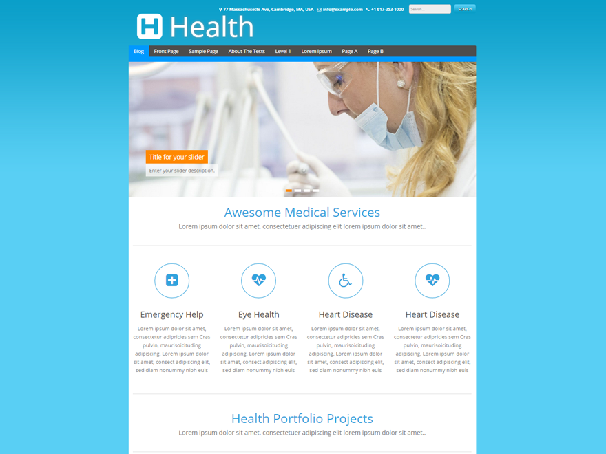 health medical clinic wordpress theme